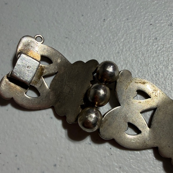 Taxco Jose Luis Flores Heavy Sterling Silver Bracelet Size 6.5"  (2) - Picture 4 of 9